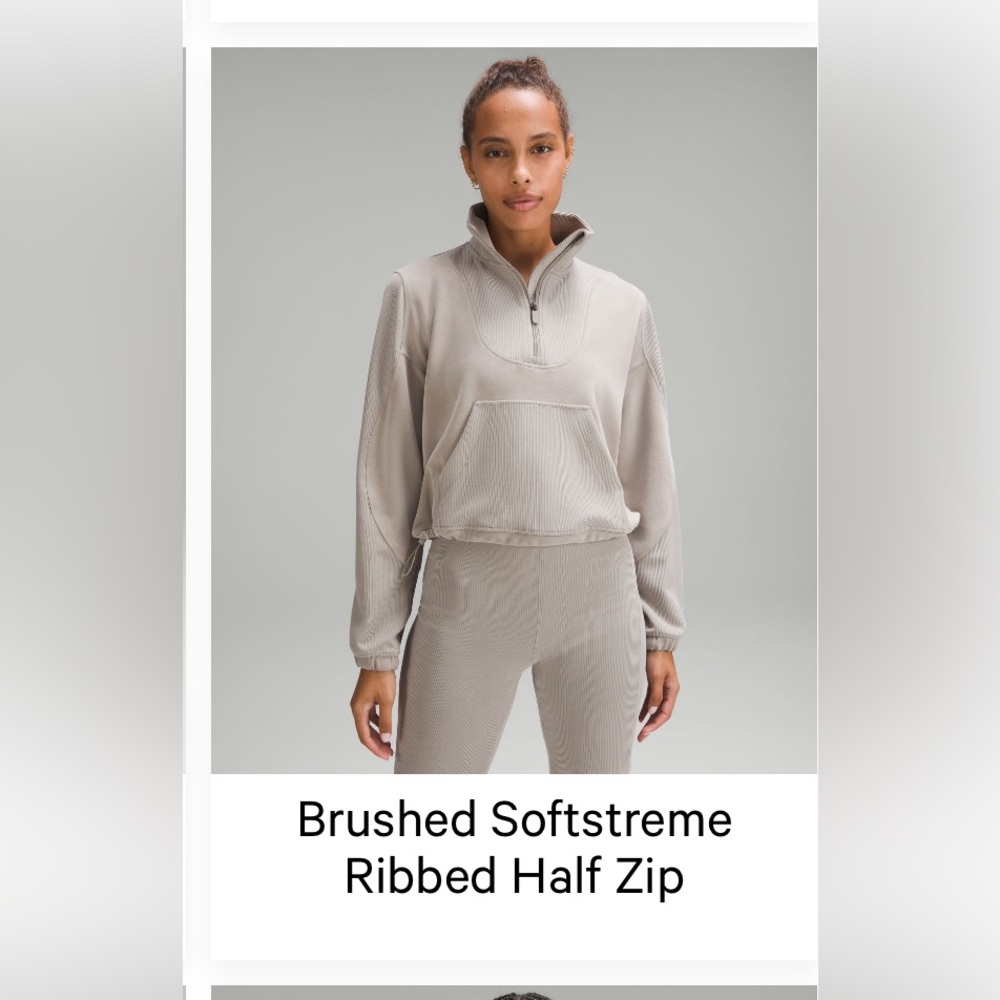 Lululemon Brushed Softstreme ribbed half zip 🍋